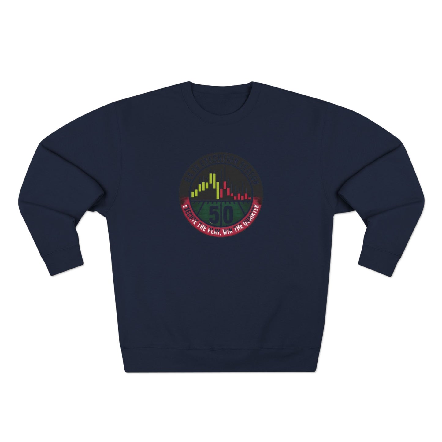 Q4 Execution Season Unisex Crewneck Sweatshirt - Trading Charts Gridiron Design - Candleholm