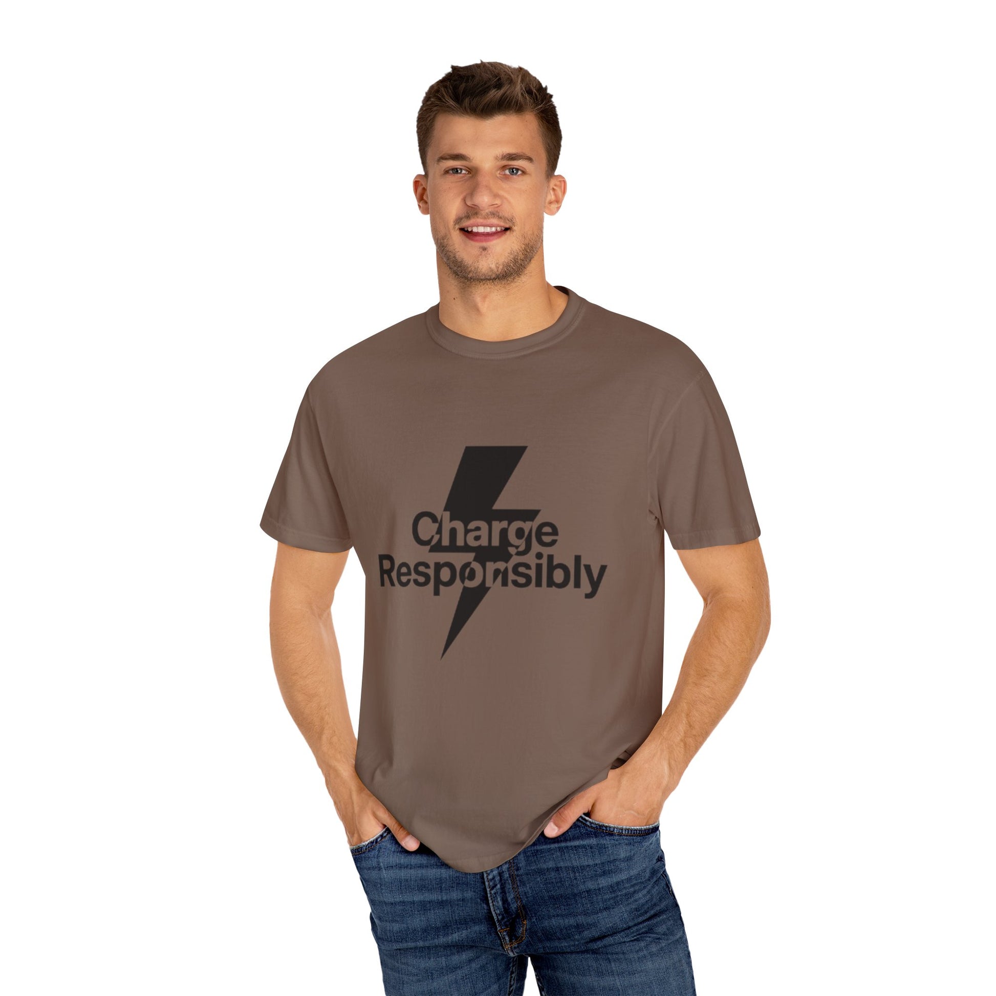 Charge Responsibly T-Shirt | Eco-Friendly Fashion, Electric Vibes - Candleholm