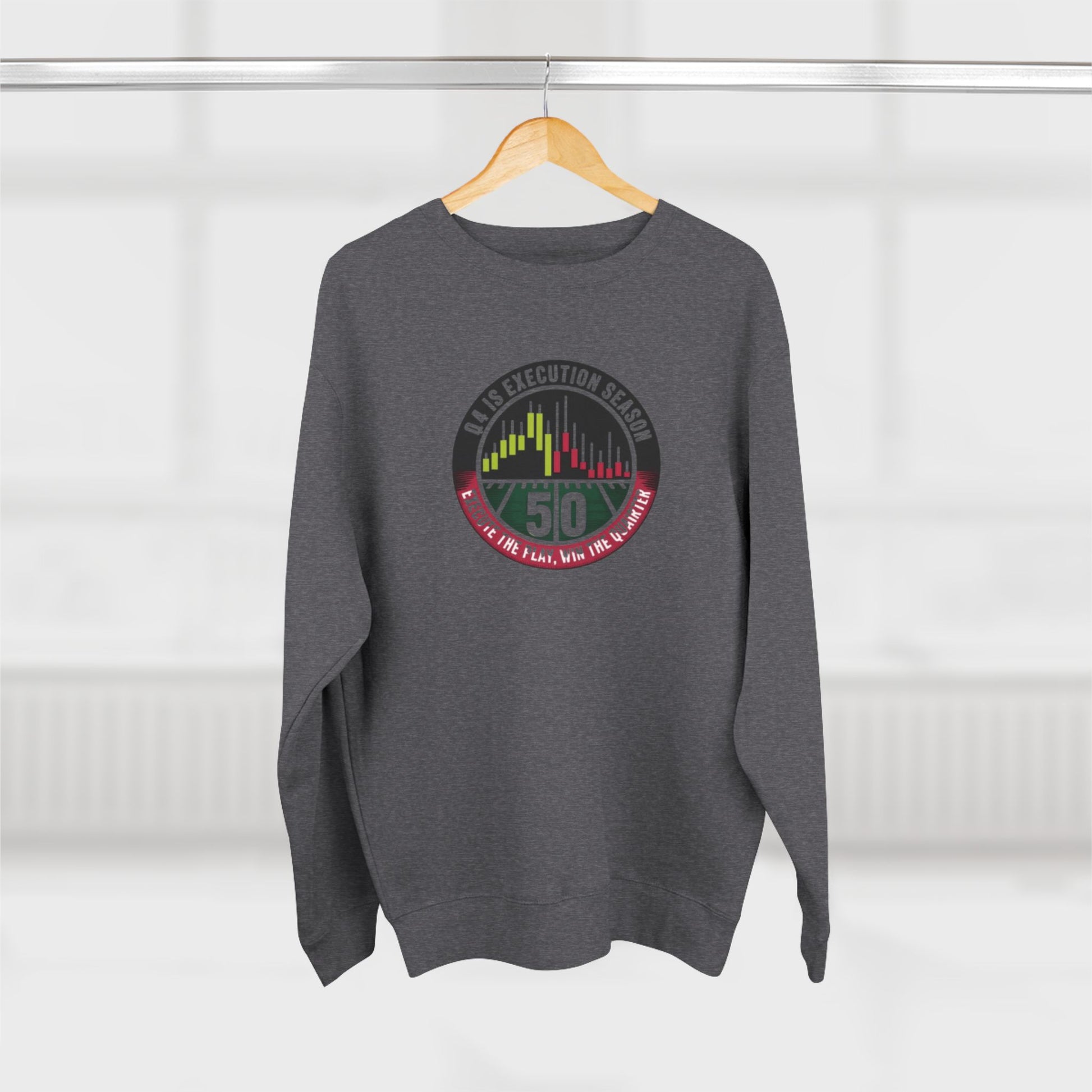 Q4 Execution Season Unisex Crewneck Sweatshirt - Trading Charts Gridiron Design - Candleholm