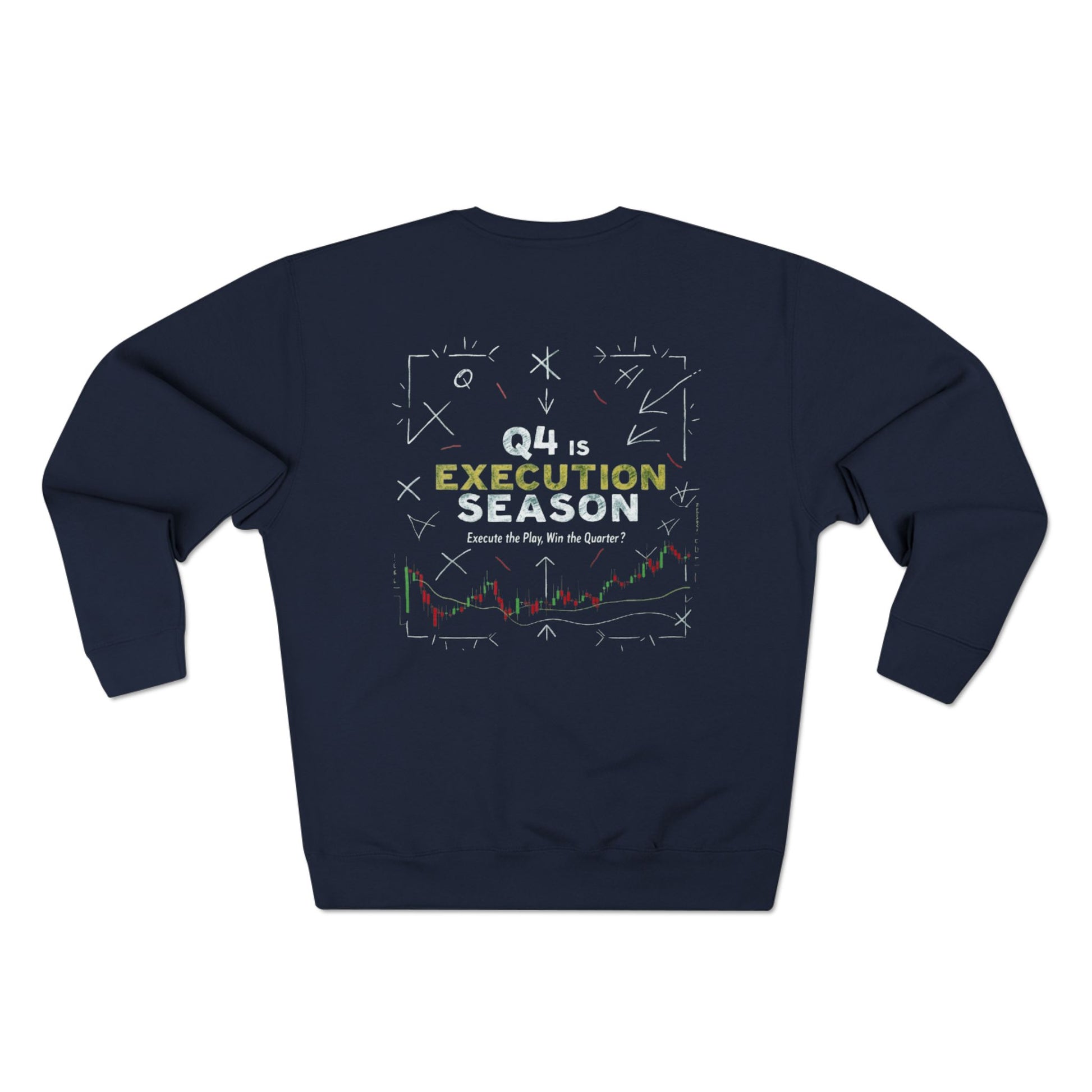 Q4 Execution Season Unisex Crewneck Sweatshirt - Trading Charts Gridiron Design - Candleholm