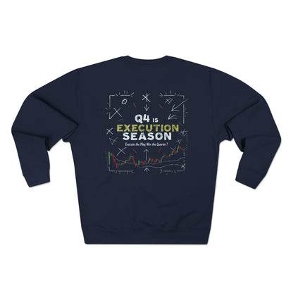 Q4 Execution Season Unisex Crewneck Sweatshirt - Trading Charts Gridiron Design - Candleholm