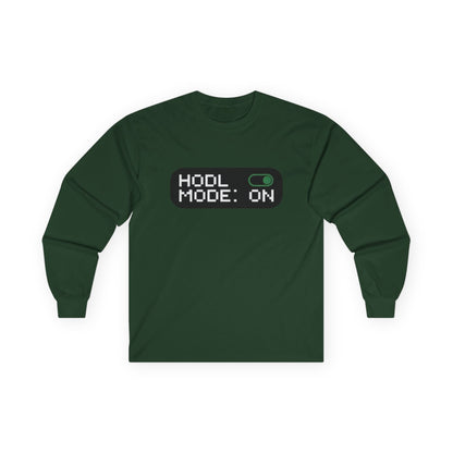 HODL Mode Long Sleeve Tee, Crypto Gift, Unisex T-Shirt, Investment Apparel, Funny Meme Shirt, Casual Wear, Layering Top - Candleholm