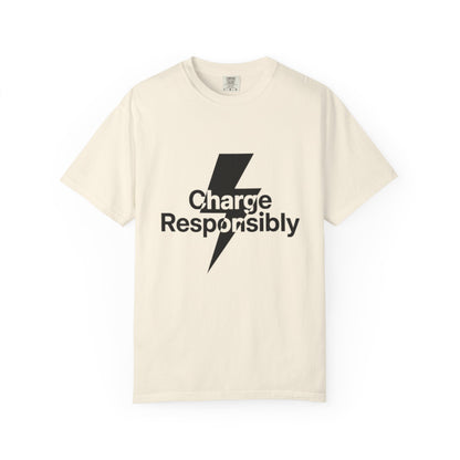 Charge Responsibly T-Shirt | Eco-Friendly Fashion, Electric Vibes - Candleholm