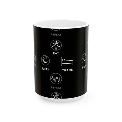 Motivational Trade Mug, Perfect for Traders, Eat Sleep Trade Repeat, Gift for - Candleholm