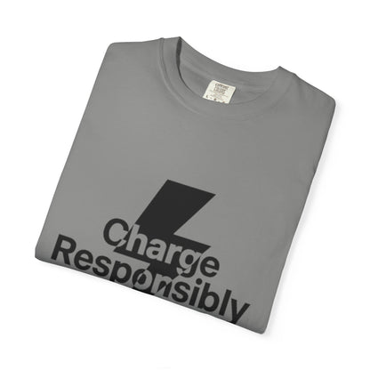 Charge Responsibly T-Shirt | Eco-Friendly Fashion, Electric Vibes - Candleholm