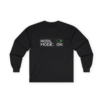 HODL Mode Long Sleeve Tee, Crypto Gift, Unisex T-Shirt, Investment Apparel, Funny Meme Shirt, Casual Wear, Layering Top - Candleholm