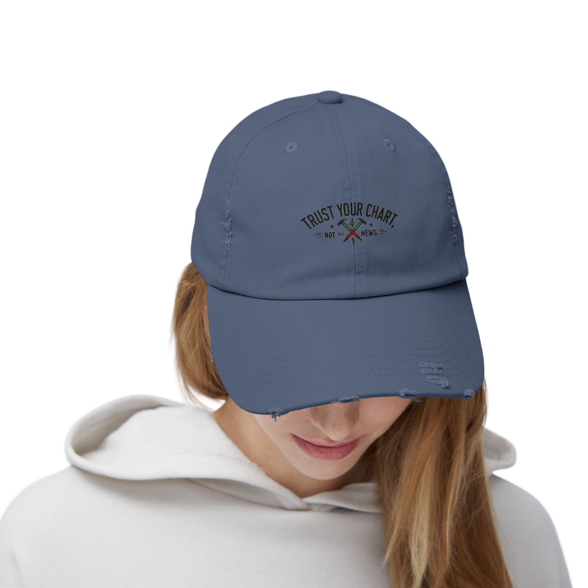 Trust Your Chart, Not the News” – Embroidered Minimalist Trading Dad Hat - Candleholm