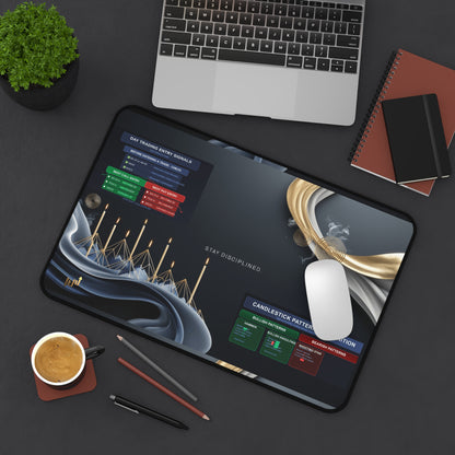 Stay Disciplined Trading Desk Mat, Motivational Day Trading Entry Signals - Candleholm