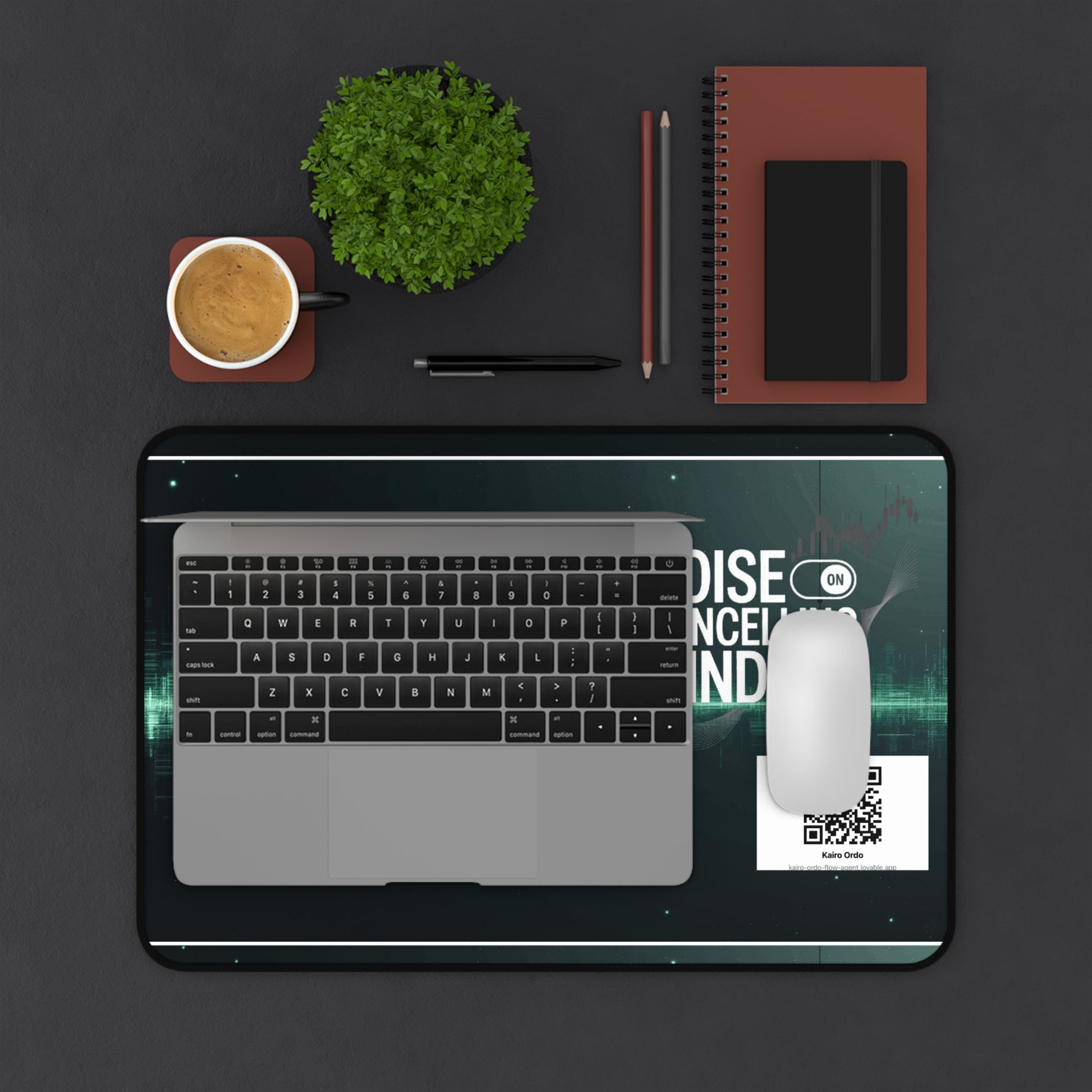 Trading Desk Mat with Indicators | Noise Cancelling Mindset | Office Decor, Gaming Mat, Study Surface, Gift for Traders - Candleholm