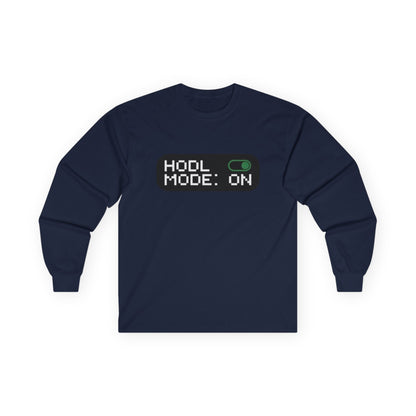HODL Mode Long Sleeve Tee, Crypto Gift, Unisex T-Shirt, Investment Apparel, Funny Meme Shirt, Casual Wear, Layering Top - Candleholm