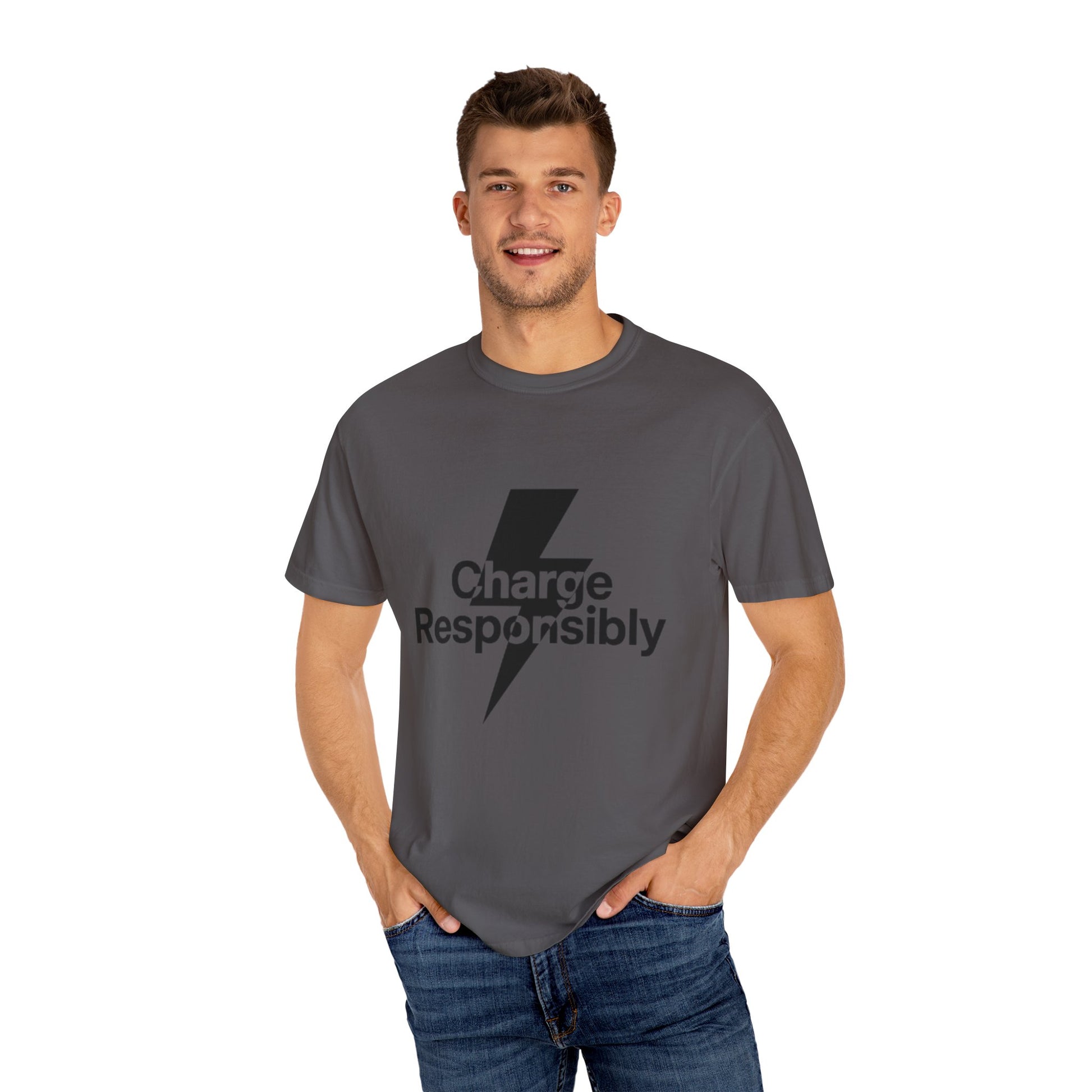 Charge Responsibly T-Shirt | Eco-Friendly Fashion, Electric Vibes - Candleholm