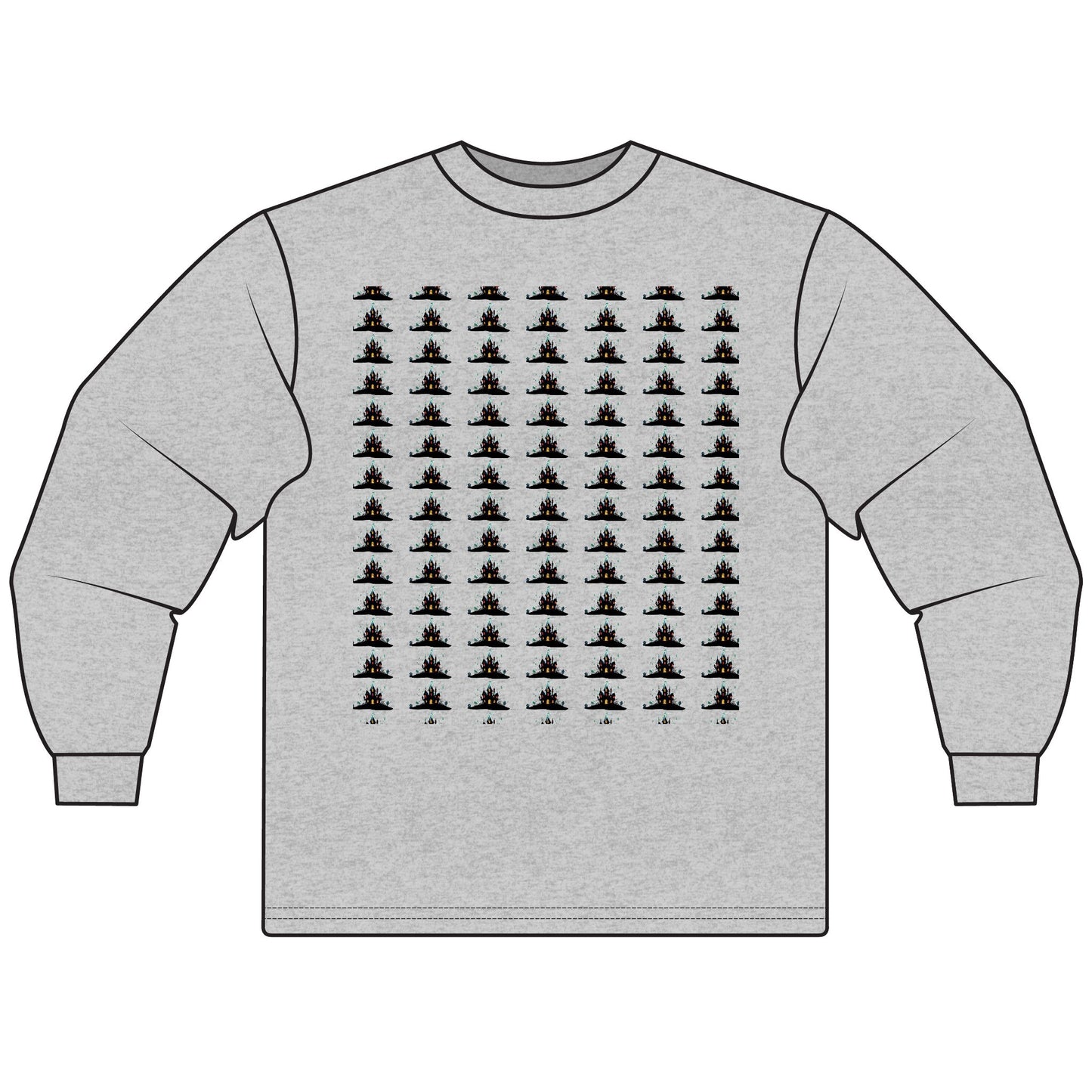 Haunted Chart – Ghosts of the Market  Stylish Unisex Long Sleeve T-Shirt, Cozy Everyday Wear, Perfect for Gifts, Casual Outings, Art Lovers' Essential - Candleholm