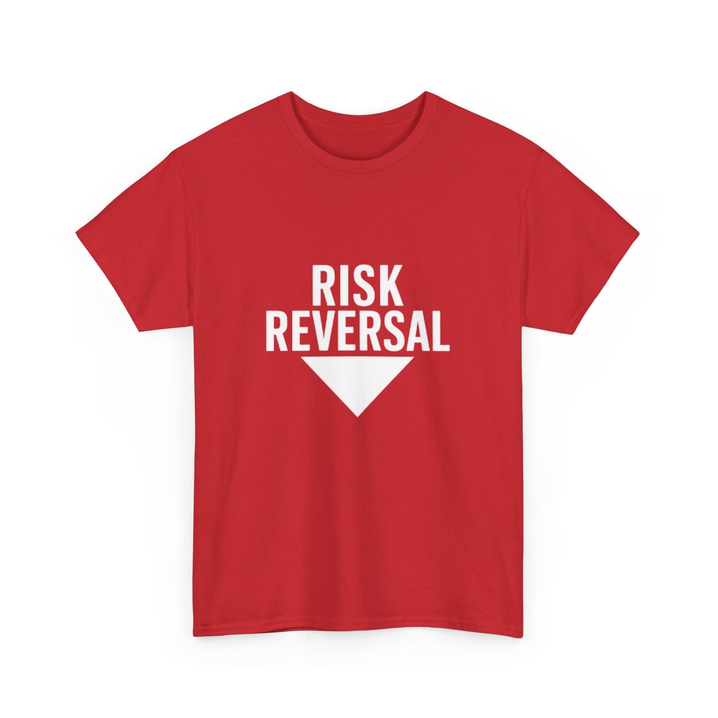 Risk Reversal Unisex Heavy Cotton Tee, Casual Graphic T-Shirt, Motivational Shirt, Relaxed Fit Tee, Thought-Provoking Wear - Candleholm