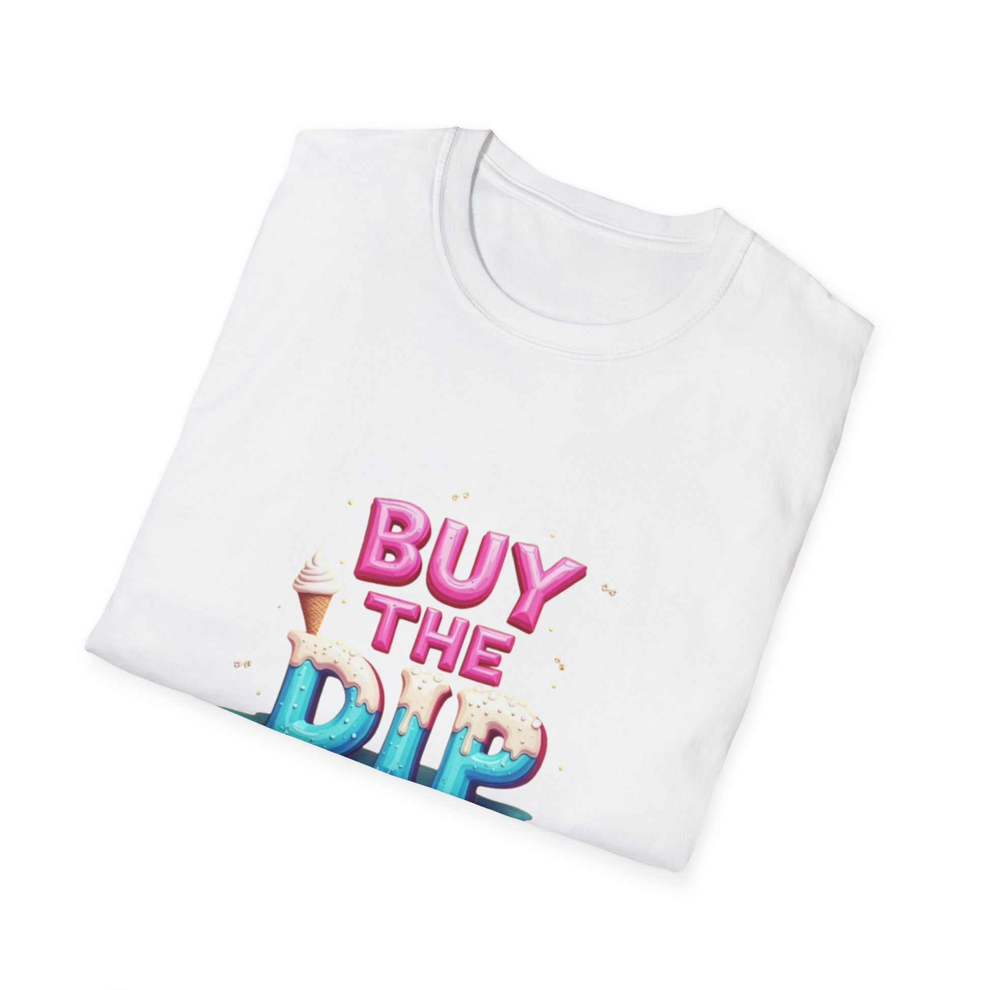 Buy The Dip Unisex Softstyle T-Shirt | Trendy Investment Tee, Crypto Apparel, Casual Wear, Gift for Traders, Financial Humor - Candleholm