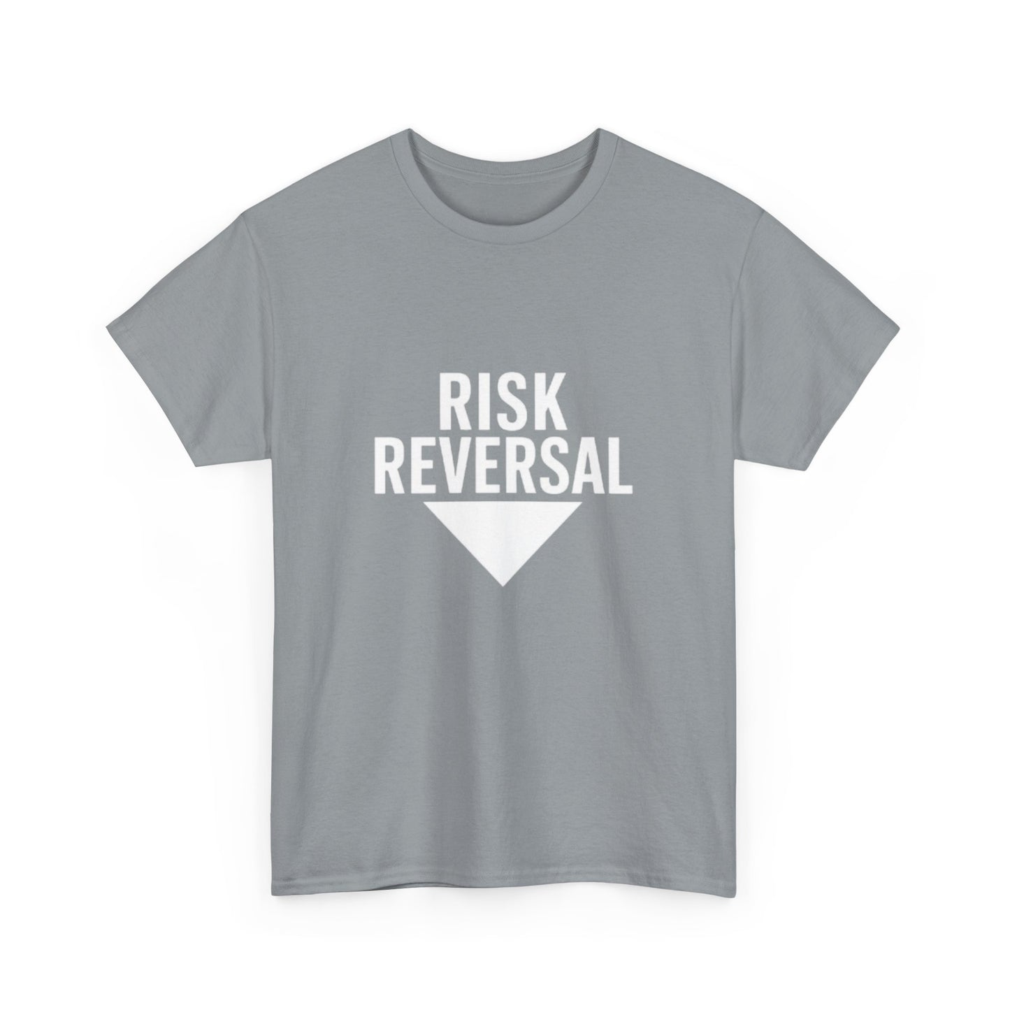Risk Reversal Unisex Heavy Cotton Tee, Casual Graphic T-Shirt, Motivational Shirt, Relaxed Fit Tee, Thought-Provoking Wear - Candleholm