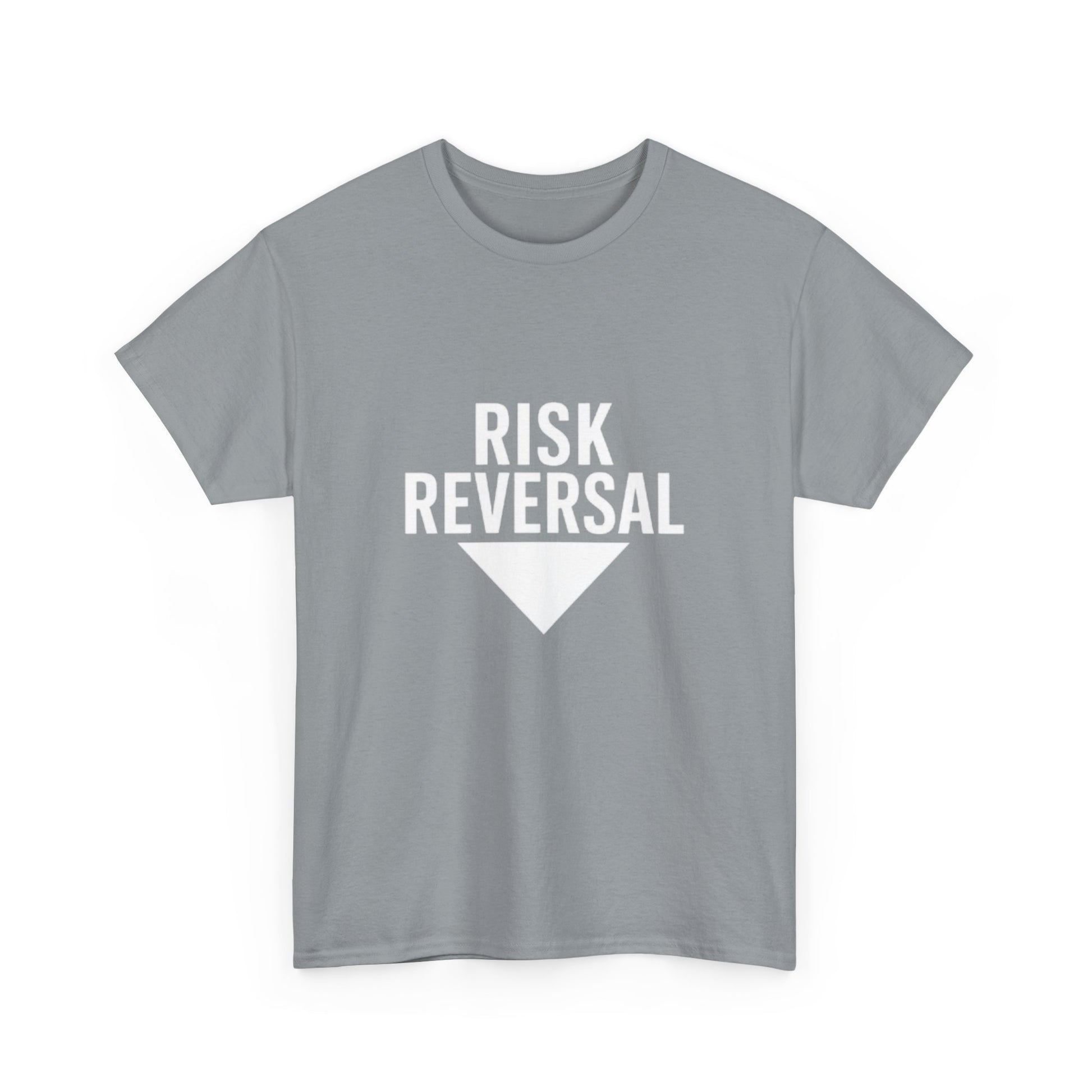 Risk Reversal Unisex Heavy Cotton Tee, Casual Graphic T-Shirt, Motivational Shirt, Relaxed Fit Tee, Thought-Provoking Wear - Candleholm