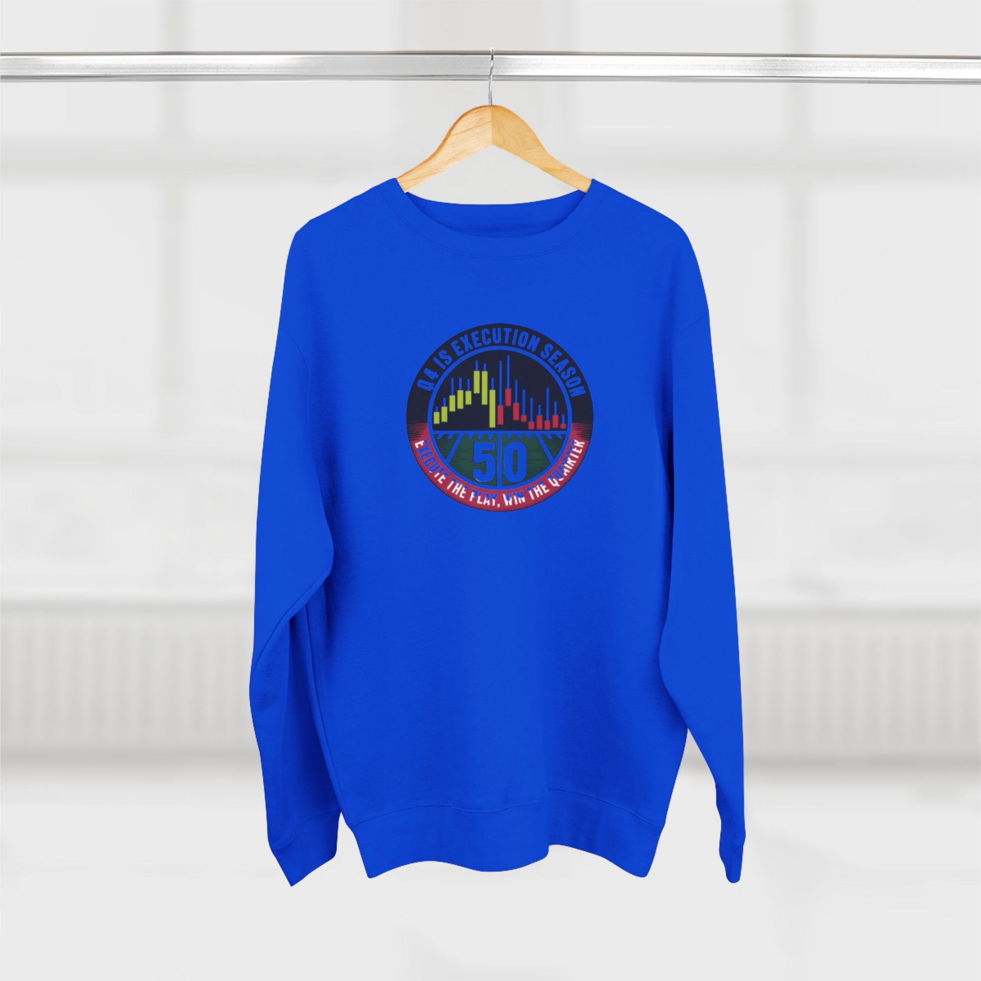 Q4 Execution Season Unisex Crewneck Sweatshirt - Trading Charts Gridiron Design - Candleholm