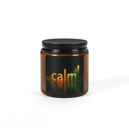 Calm Day Trading Scented Soy Candle | Aromatherapy Candle for Relaxation | Amber Jar - Candleholm