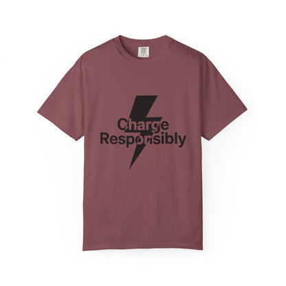 Charge Responsibly T-Shirt | Eco-Friendly Fashion, Electric Vibes - Candleholm