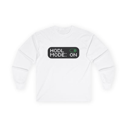 HODL Mode Long Sleeve Tee, Crypto Gift, Unisex T-Shirt, Investment Apparel, Funny Meme Shirt, Casual Wear, Layering Top - Candleholm