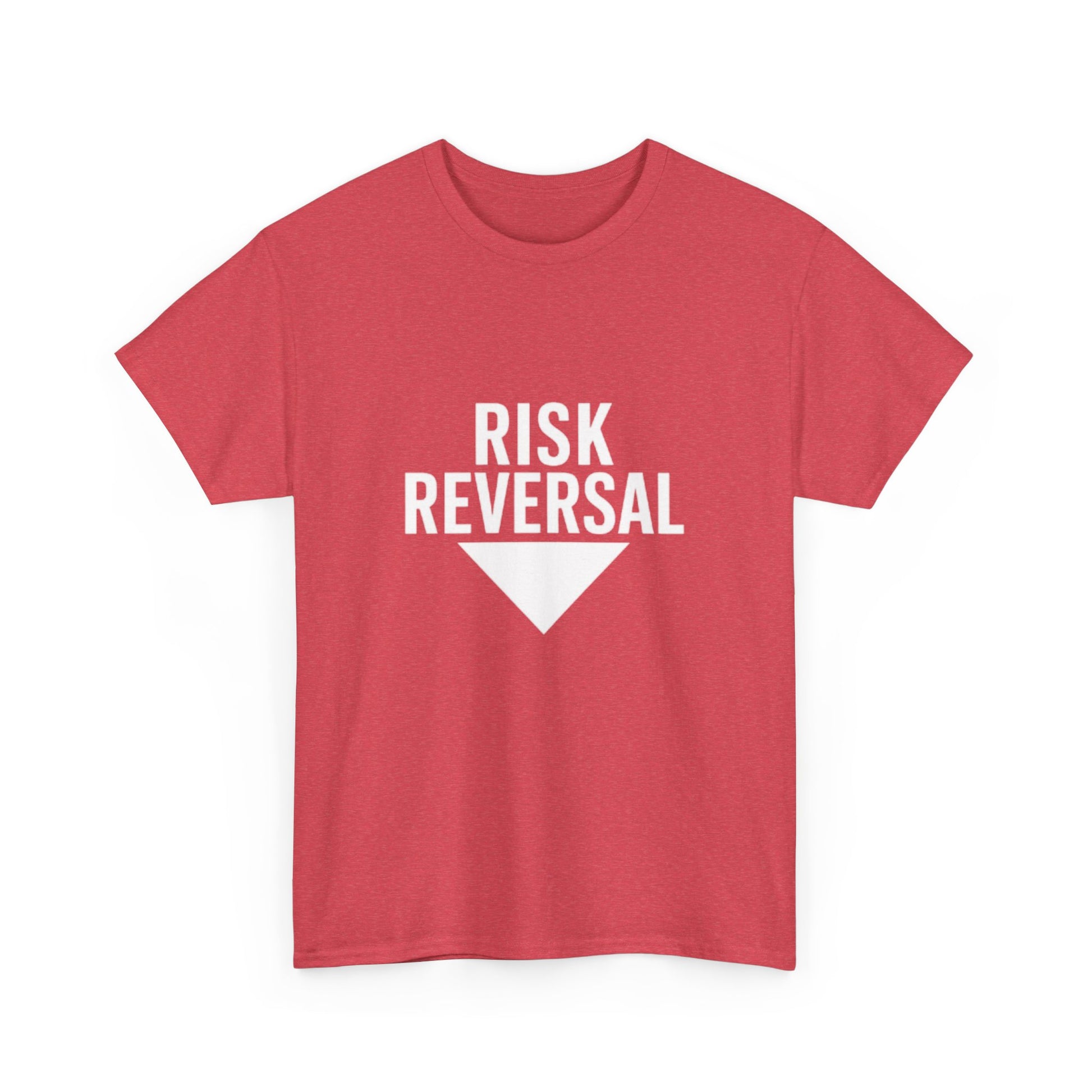 Risk Reversal Unisex Heavy Cotton Tee, Casual Graphic T-Shirt, Motivational Shirt, Relaxed Fit Tee, Thought-Provoking Wear - Candleholm
