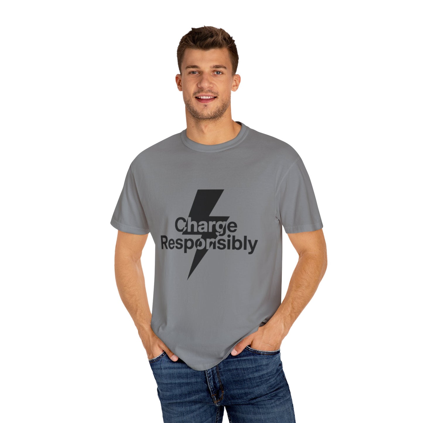 Charge Responsibly T-Shirt | Eco-Friendly Fashion, Electric Vibes - Candleholm