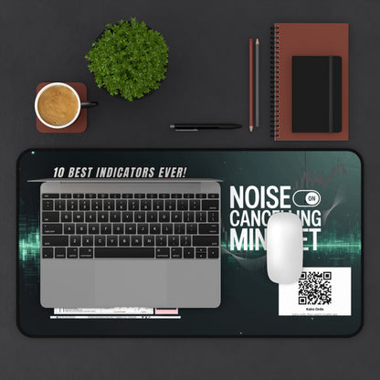 Trading Desk Mat with Indicators | Noise Cancelling Mindset | Office Decor, Gaming Mat, Study Surface, Gift for Traders - Candleholm