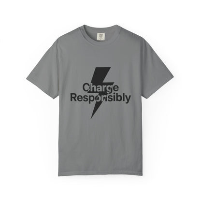 Charge Responsibly T-Shirt | Eco-Friendly Fashion, Electric Vibes - Candleholm