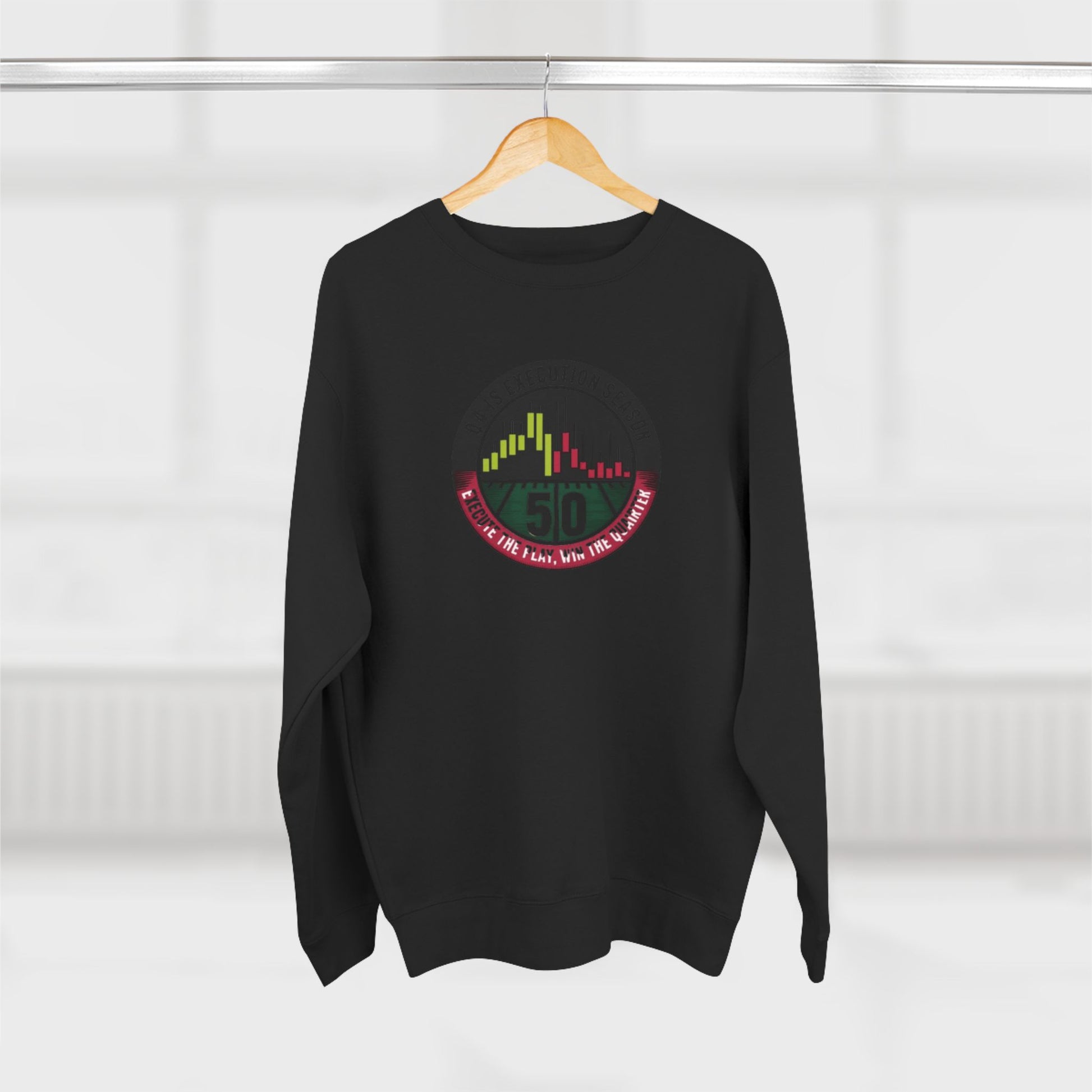 Q4 Execution Season Unisex Crewneck Sweatshirt - Trading Charts Gridiron Design - Candleholm