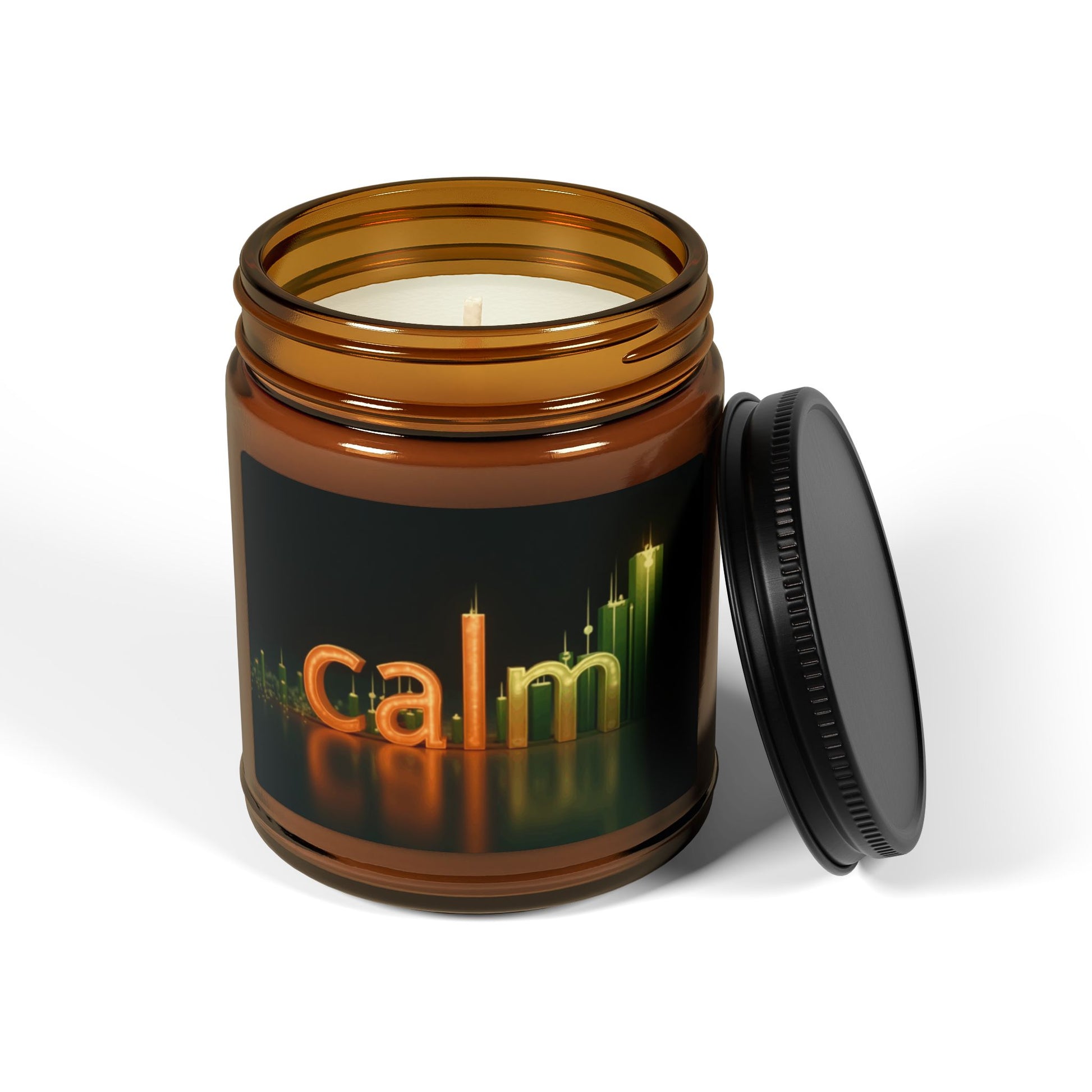 Calm Day Trading Scented Soy Candle | Aromatherapy Candle for Relaxation | Amber Jar - Candleholm