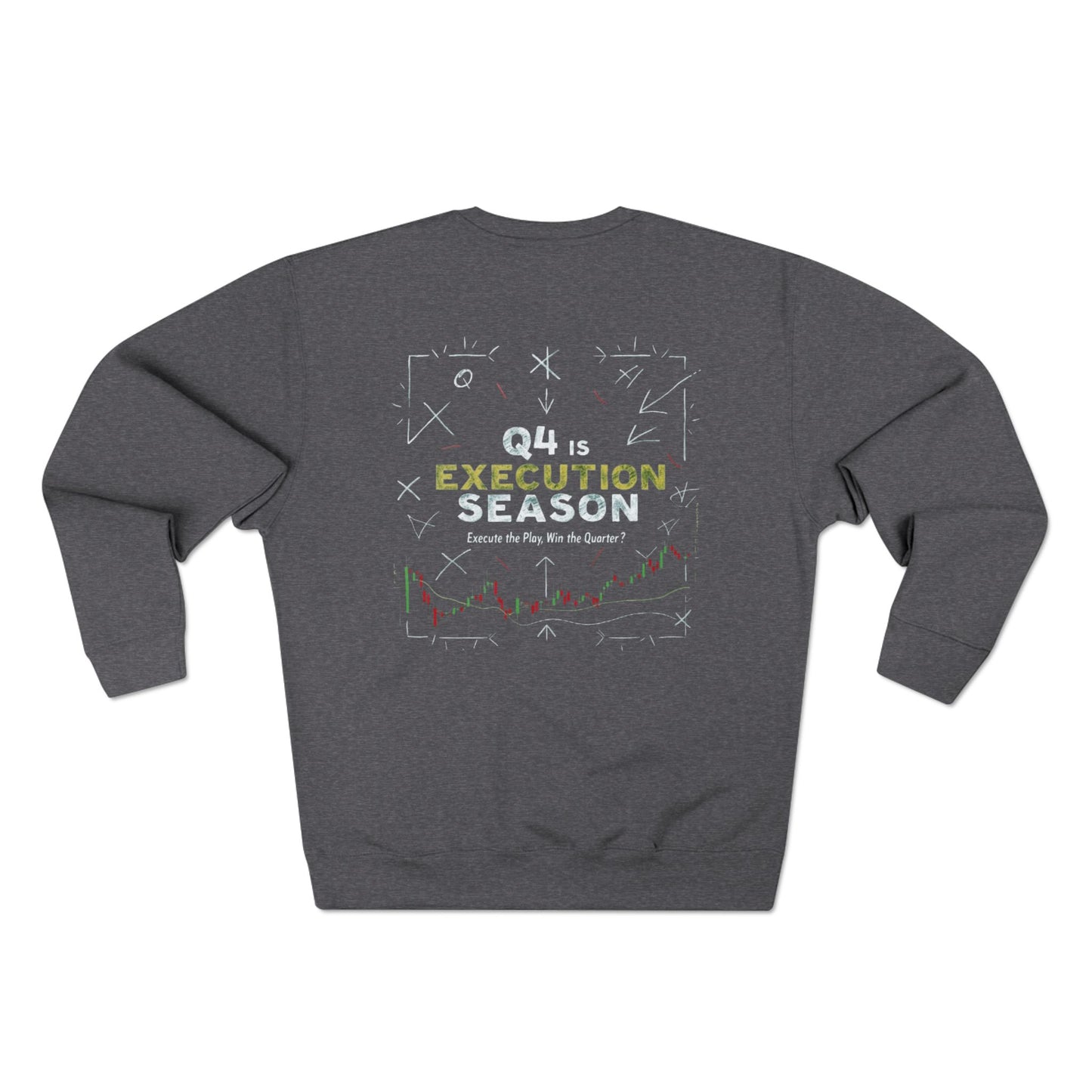 Q4 Execution Season Unisex Crewneck Sweatshirt - Trading Charts Gridiron Design - Candleholm