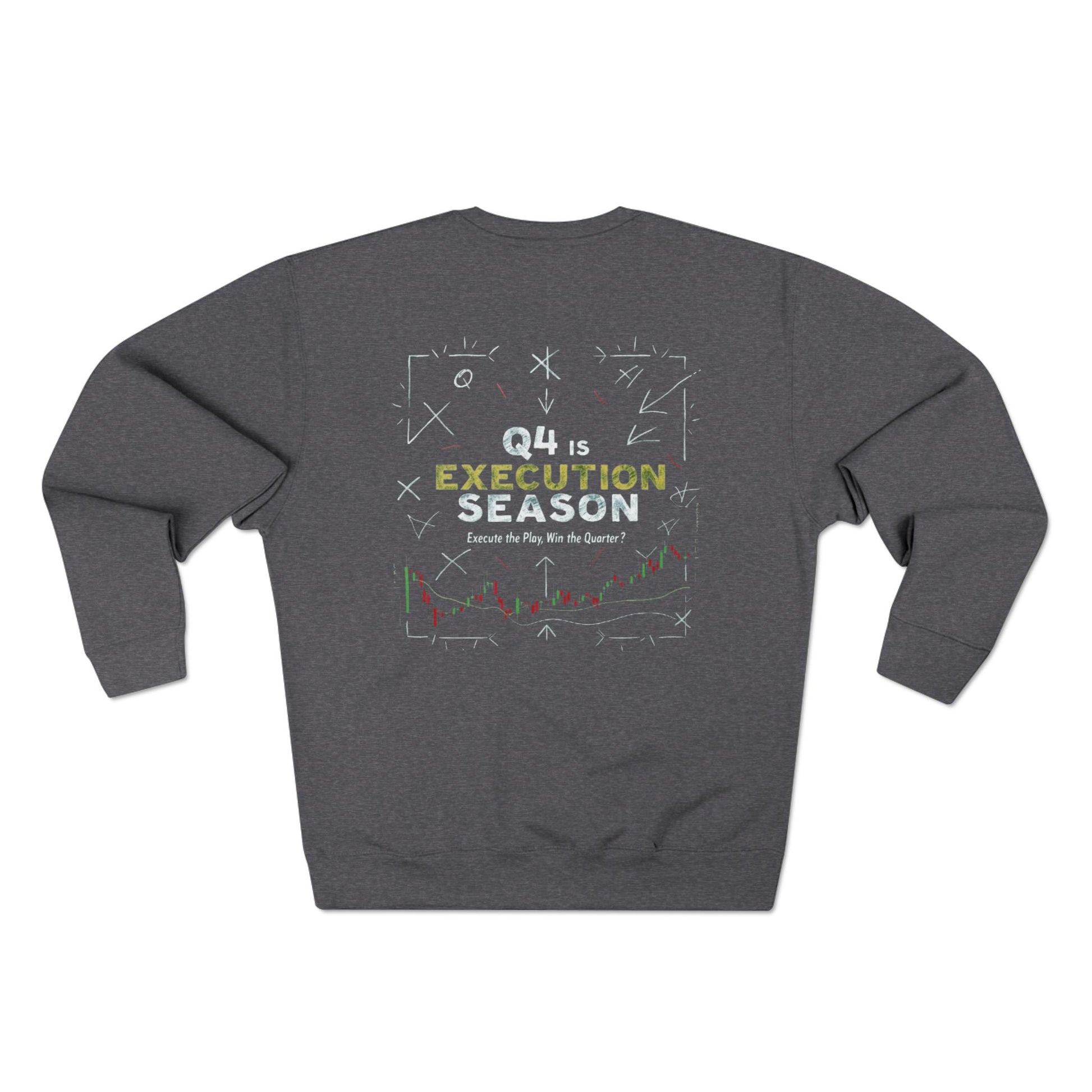 Q4 Execution Season Unisex Crewneck Sweatshirt - Trading Charts Gridiron Design - Candleholm