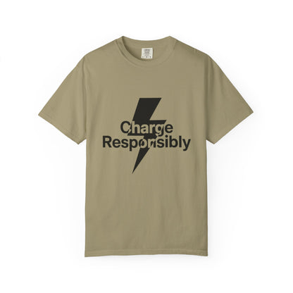 Charge Responsibly T-Shirt | Eco-Friendly Fashion, Electric Vibes - Candleholm
