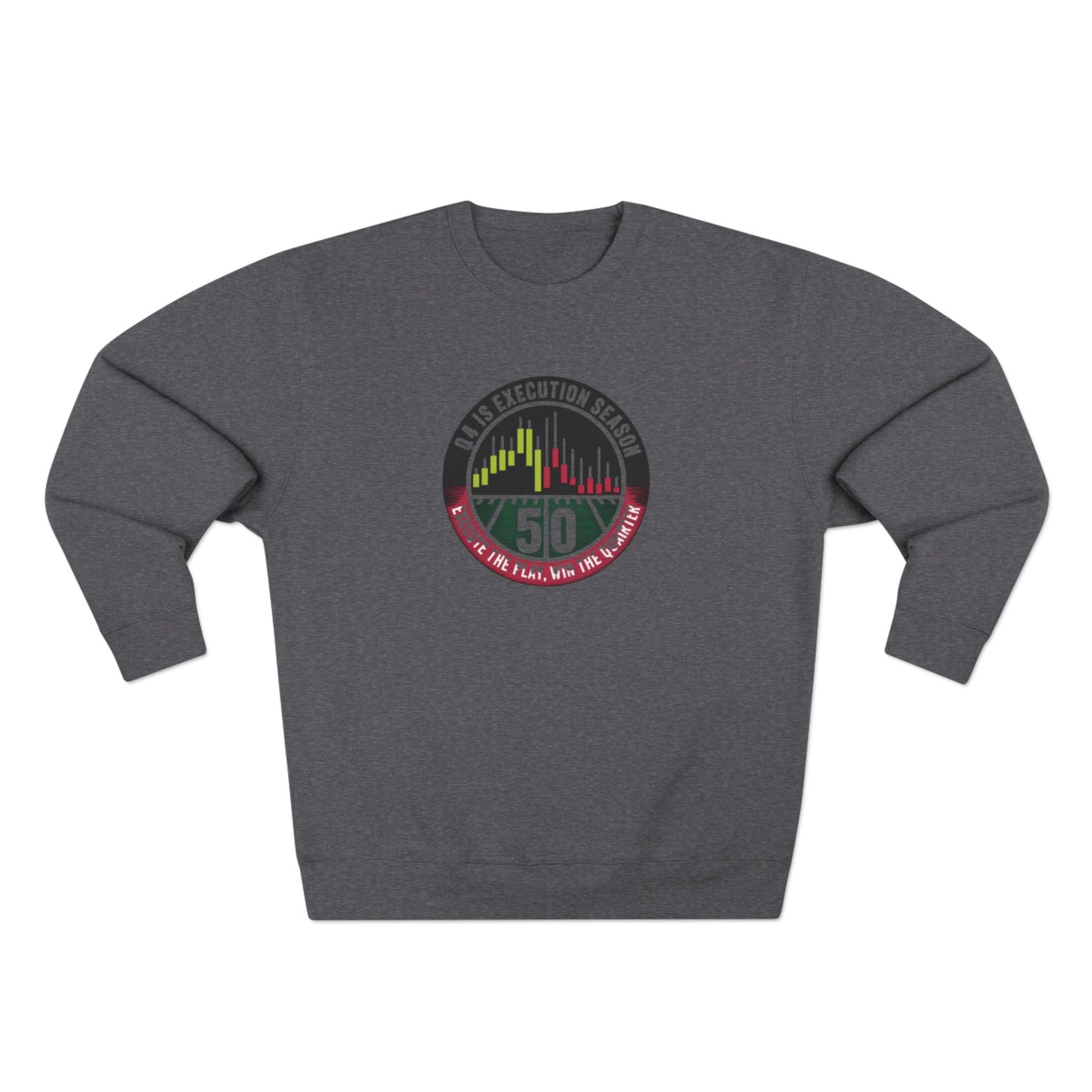 Q4 Execution Season Unisex Crewneck Sweatshirt - Trading Charts Gridiron Design - Candleholm
