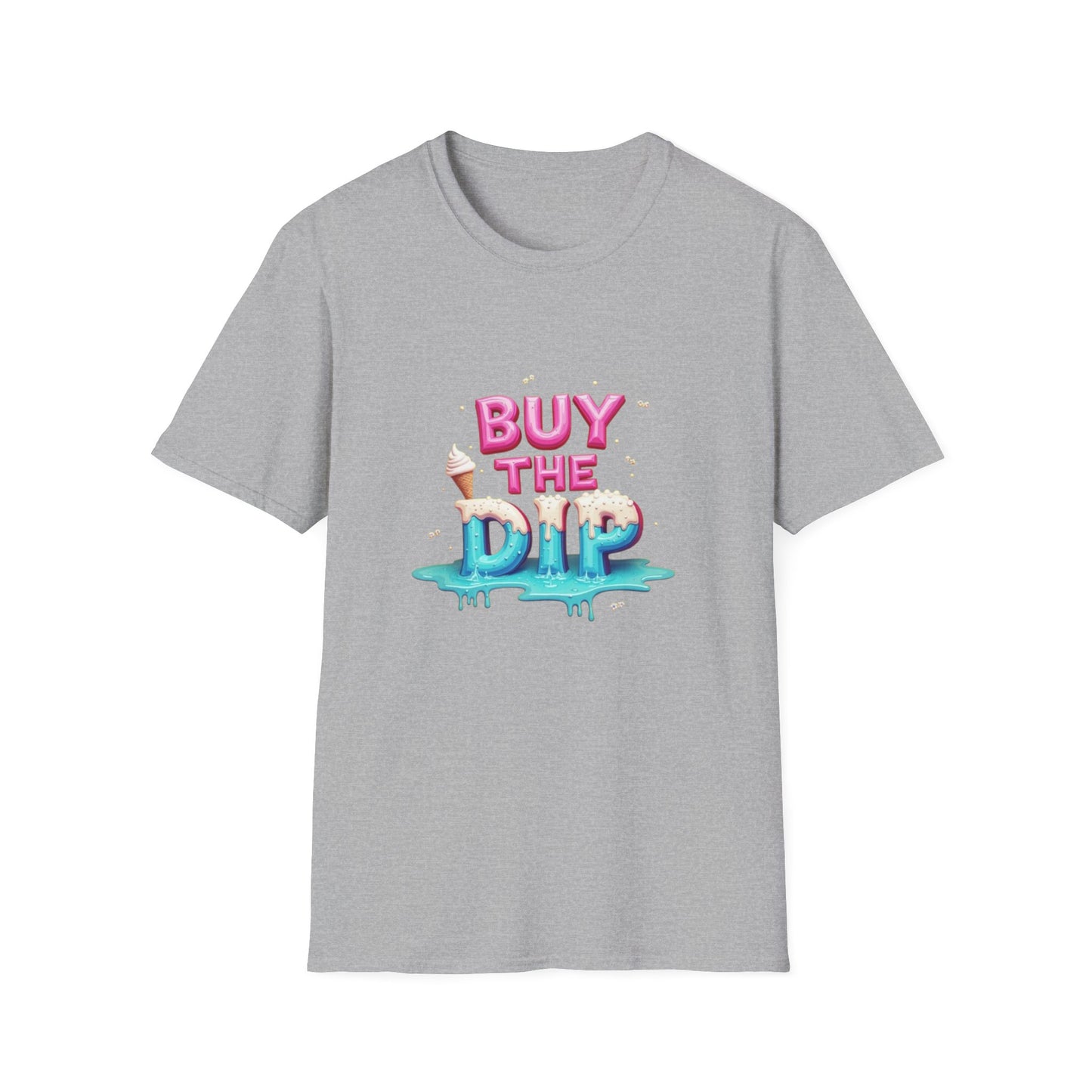 Buy The Dip Unisex Softstyle T-Shirt | Trendy Investment Tee, Crypto Apparel, Casual Wear, Gift for Traders, Financial Humor - Candleholm