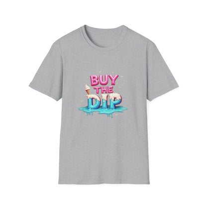 Buy The Dip Unisex Softstyle T-Shirt | Trendy Investment Tee, Crypto Apparel, Casual Wear, Gift for Traders, Financial Humor - Candleholm