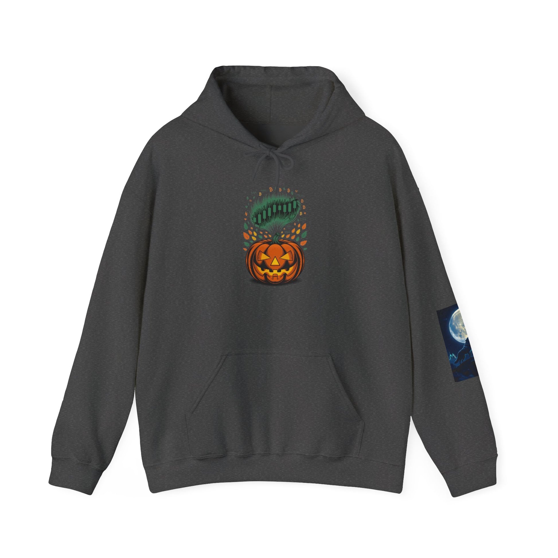 Pumpkin Pump – Bullish Halloween Rally Hoodie  Cozy Unisex Sweatshirt for Fall, Pumpkin and Moon Design, Perfect for Autumn Celebrations, Comfortable Gift [...] - Candleholm
