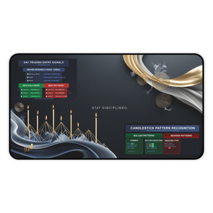 Stay Disciplined Trading Desk Mat, Motivational Day Trading Entry Signals - Candleholm