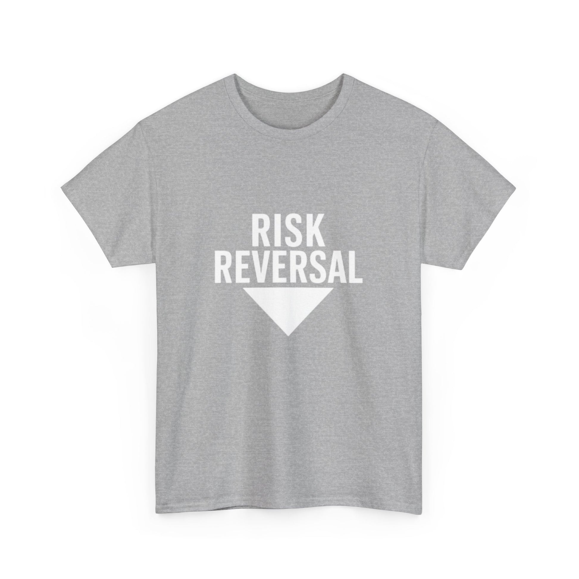 Risk Reversal Unisex Heavy Cotton Tee, Casual Graphic T-Shirt, Motivational Shirt, Relaxed Fit Tee, Thought-Provoking Wear - Candleholm