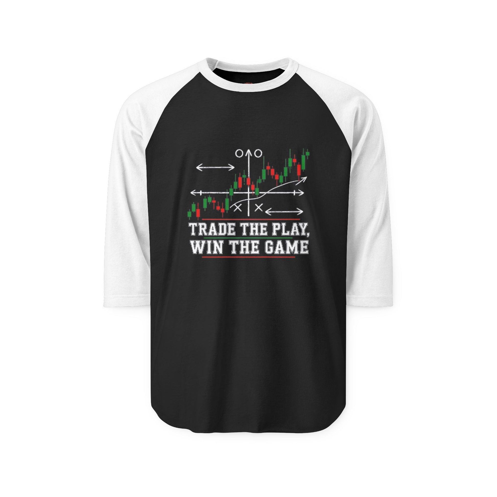 Trading Floor Stock Market Bull and Bear Three-Quarter Sleeve Raglan Shirt - Candleholm