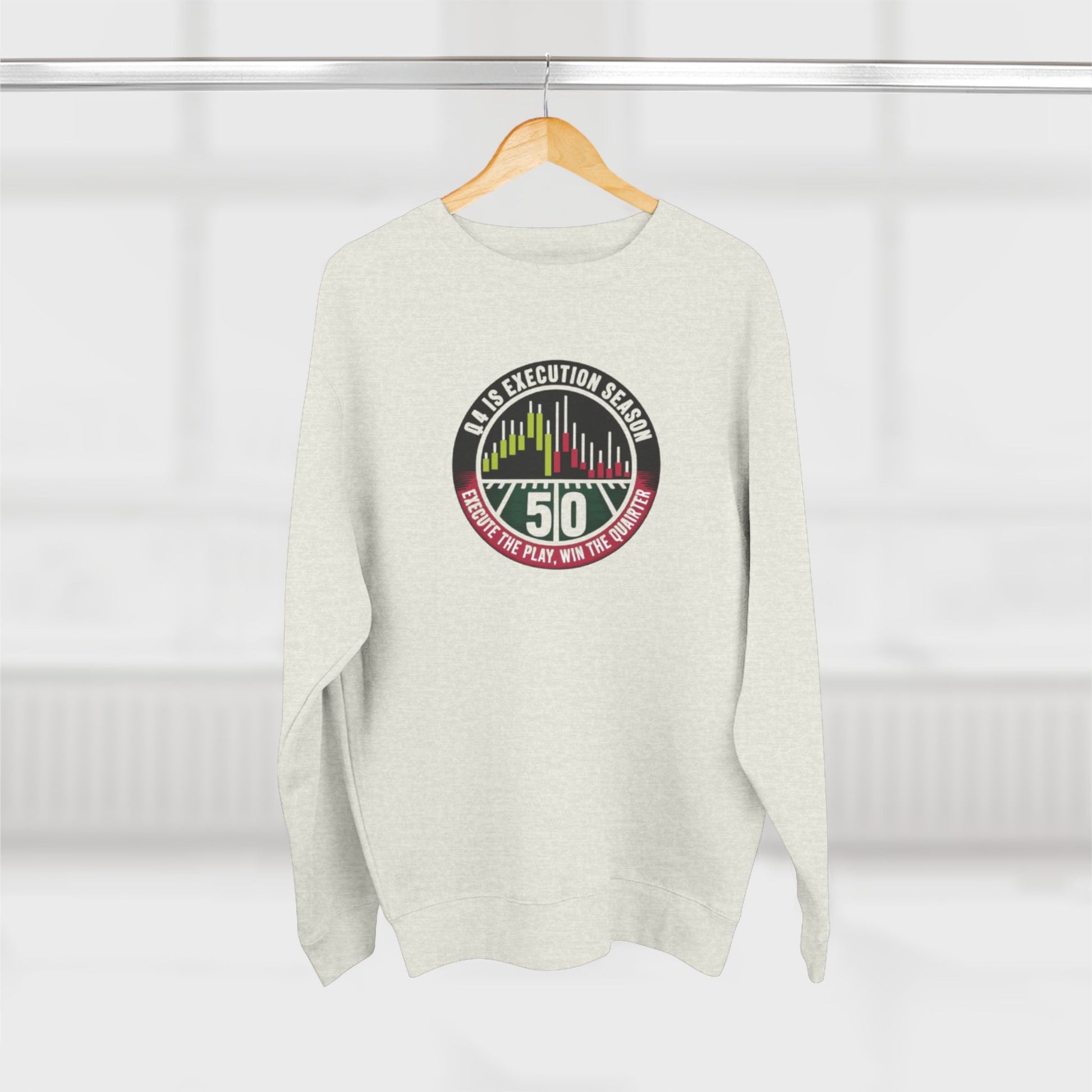 Q4 Execution Season Unisex Crewneck Sweatshirt - Trading Charts Gridiron Design - Candleholm