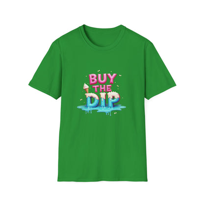 Buy The Dip Unisex Softstyle T-Shirt | Trendy Investment Tee, Crypto Apparel, Casual Wear, Gift for Traders, Financial Humor - Candleholm