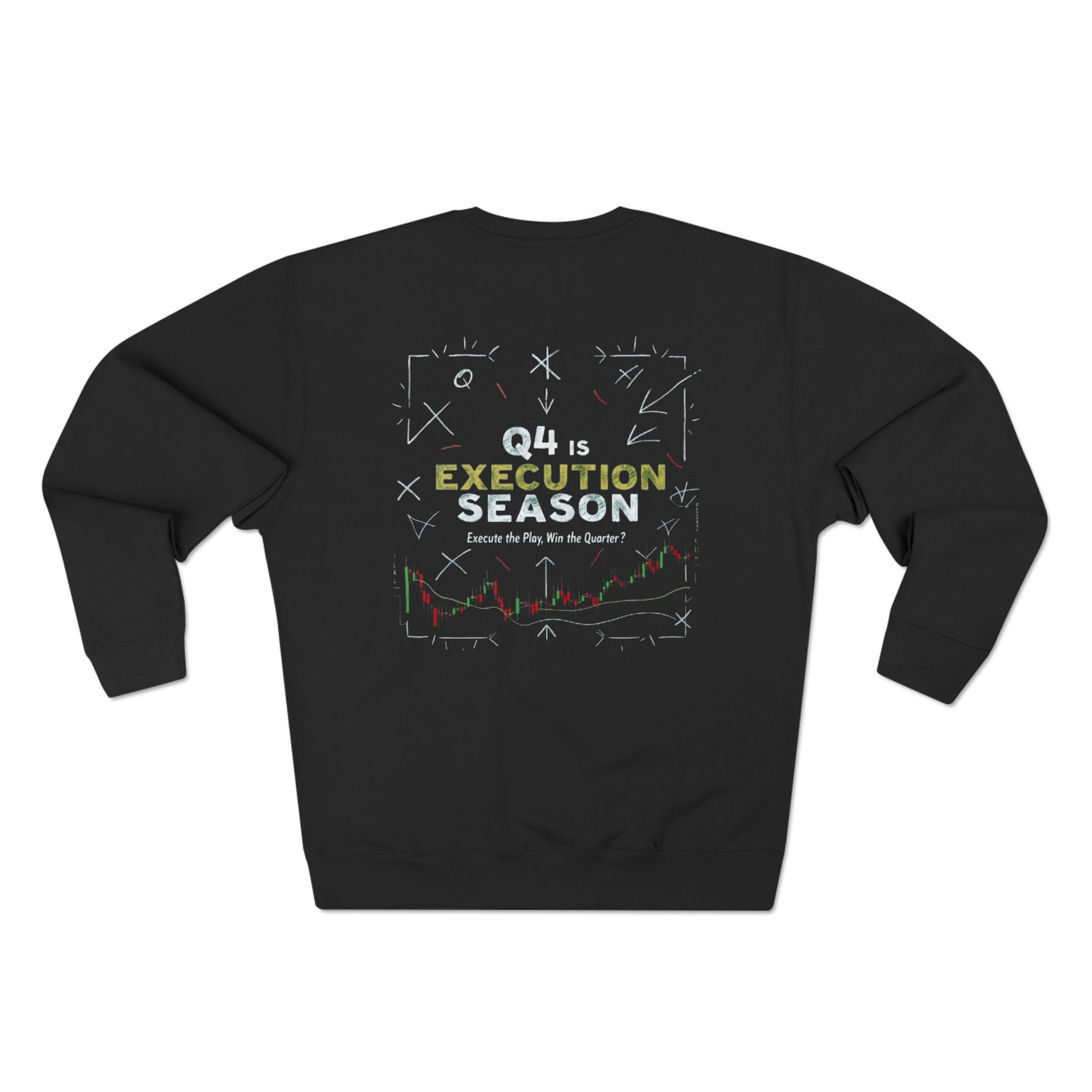 Q4 Execution Season Unisex Crewneck Sweatshirt - Trading Charts Gridiron Design - Candleholm