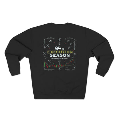 Q4 Execution Season Unisex Crewneck Sweatshirt - Trading Charts Gridiron Design - Candleholm