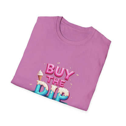 Buy The Dip Unisex Softstyle T-Shirt | Trendy Investment Tee, Crypto Apparel, Casual Wear, Gift for Traders, Financial Humor - Candleholm