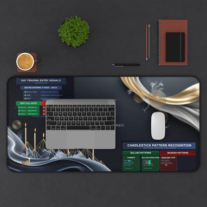 Stay Disciplined Trading Desk Mat, Motivational Day Trading Entry Signals - Candleholm