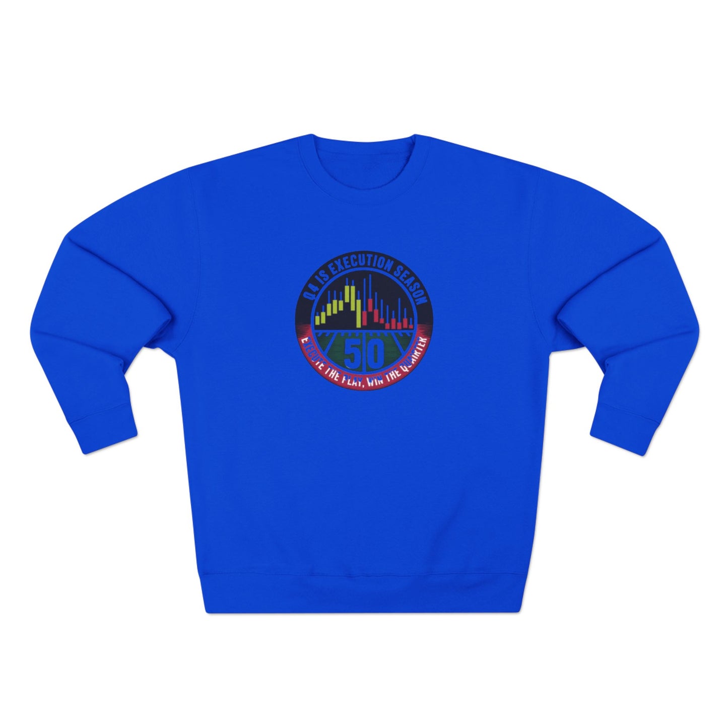 Q4 Execution Season Unisex Crewneck Sweatshirt - Trading Charts Gridiron Design - Candleholm