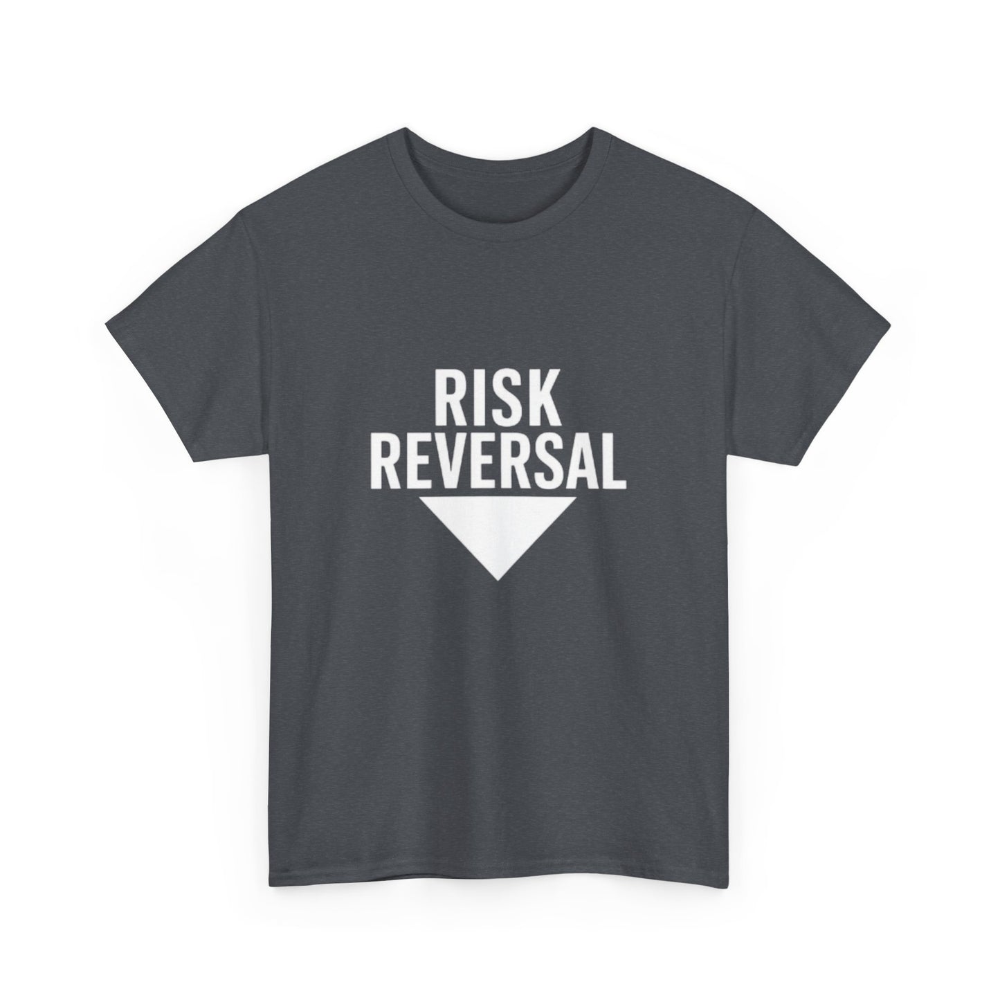 Risk Reversal Unisex Heavy Cotton Tee, Casual Graphic T-Shirt, Motivational Shirt, Relaxed Fit Tee, Thought-Provoking Wear - Candleholm