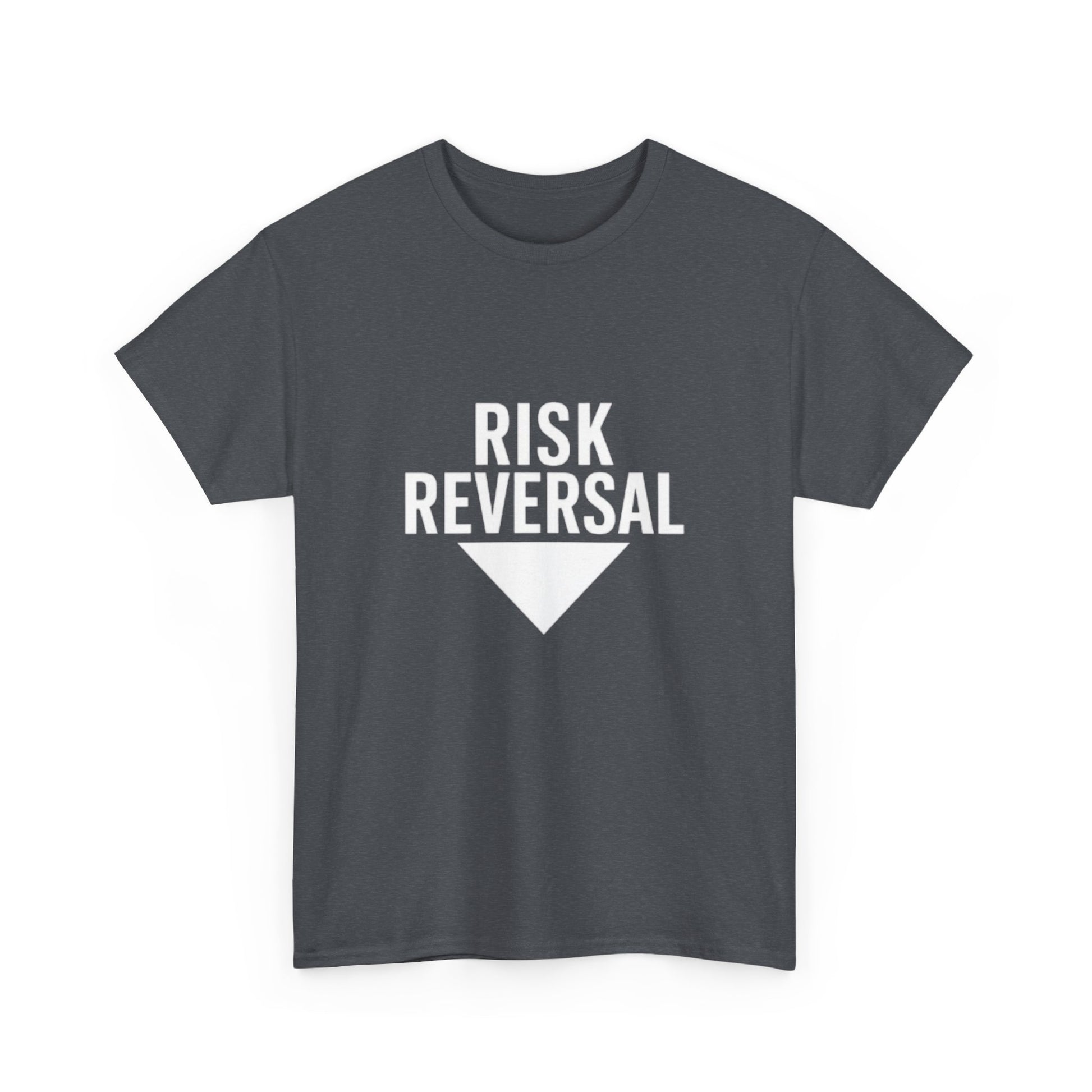 Risk Reversal Unisex Heavy Cotton Tee, Casual Graphic T-Shirt, Motivational Shirt, Relaxed Fit Tee, Thought-Provoking Wear - Candleholm