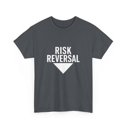 Risk Reversal Unisex Heavy Cotton Tee, Casual Graphic T-Shirt, Motivational Shirt, Relaxed Fit Tee, Thought-Provoking Wear - Candleholm